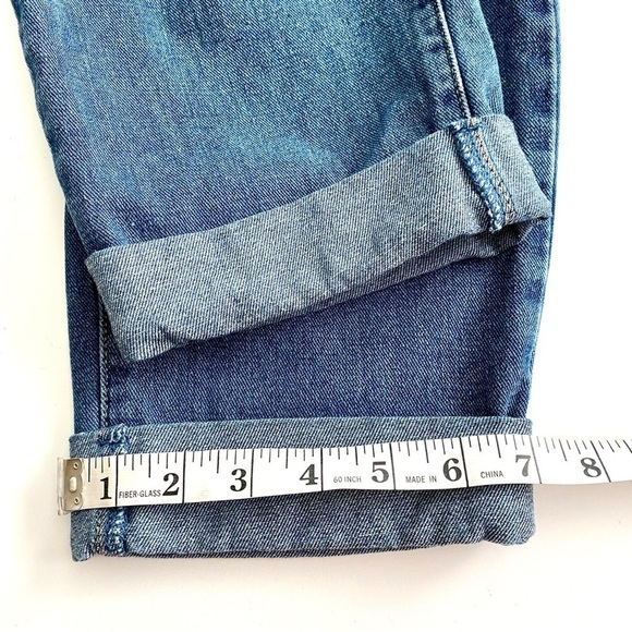 FOREVER 21 Contemporary Blue Denim Mom Jeans Large Cuffed Paperbag-Waist - Picture 15 of 15